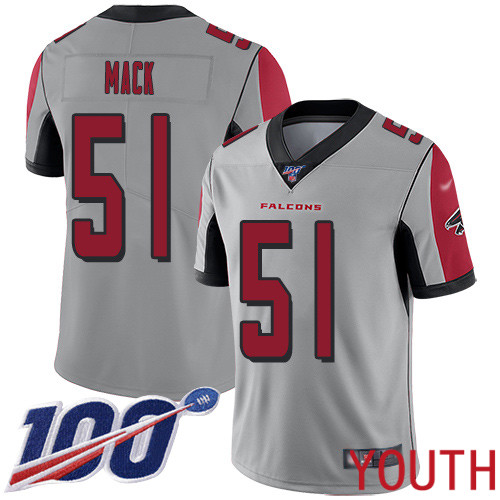 Atlanta Falcons Limited Silver Youth Alex Mack Jersey NFL Football #51 100th Season Inverted Legend